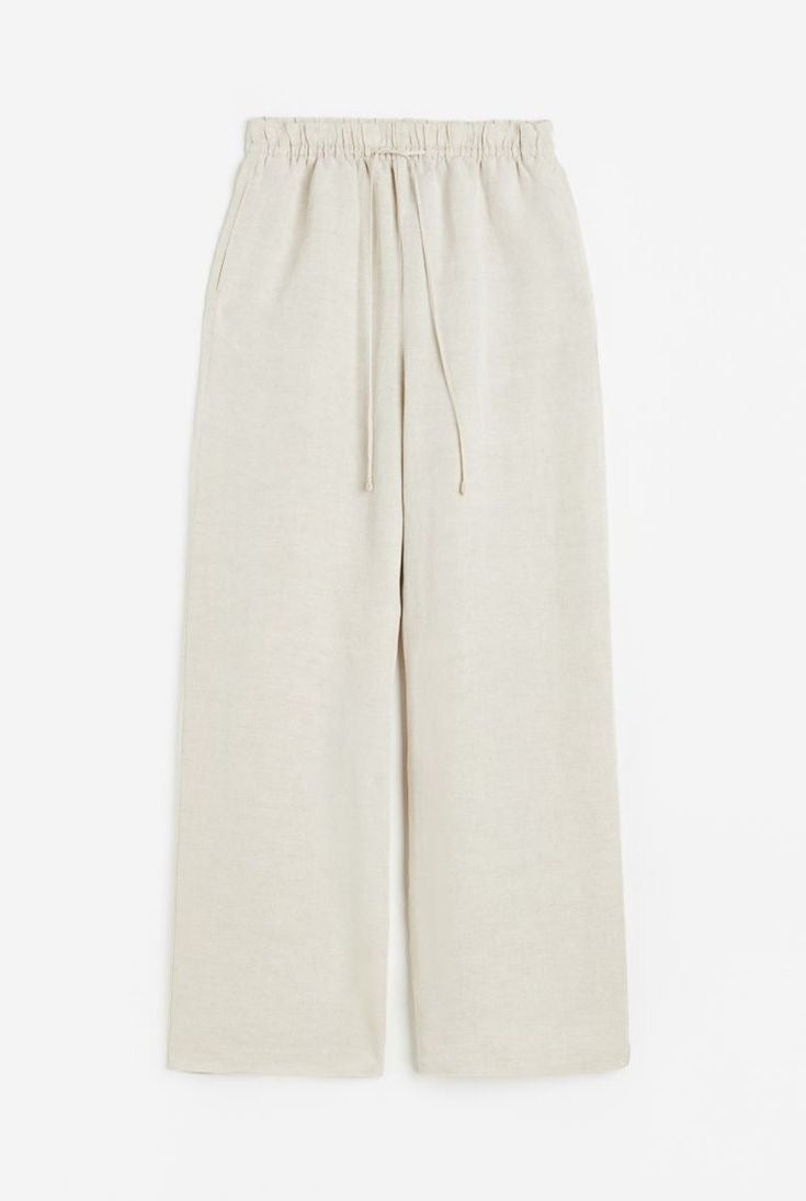 Pantalon en Lin Beige