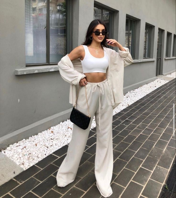 ENSEMBLE EN LIN BEIGE