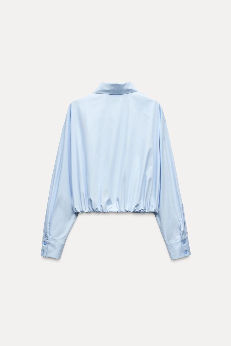 CHEMISE EN POPELINE À BAS ÉLASTIQUE