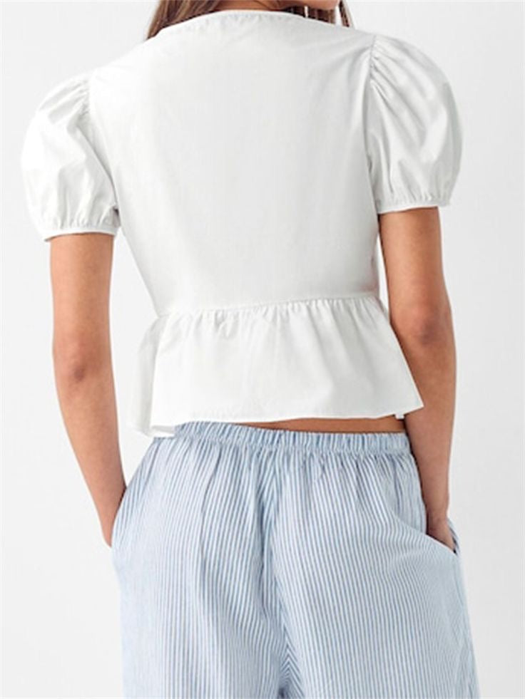 CHEMISE À MANCHES COURTS AVEC Nœud